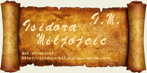 Isidora Miljojčić vizit kartica